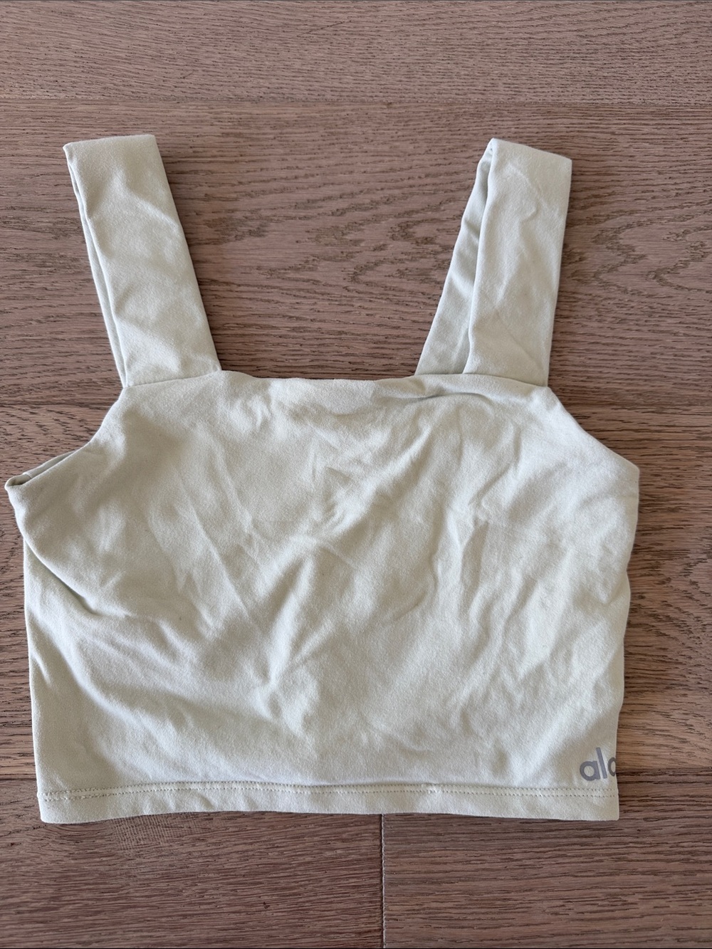 ALO Yoga Light Sage Square-Neck Crop Tank